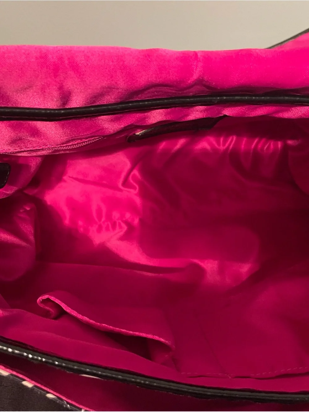 Coach Floral Foldover / Cross-body in White, Black, Red & Hot Pink - Picture 9 of 16